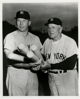 1950s Mickey Mantle and Casey Stengel Vintage Wire Photo Collection of (3)   